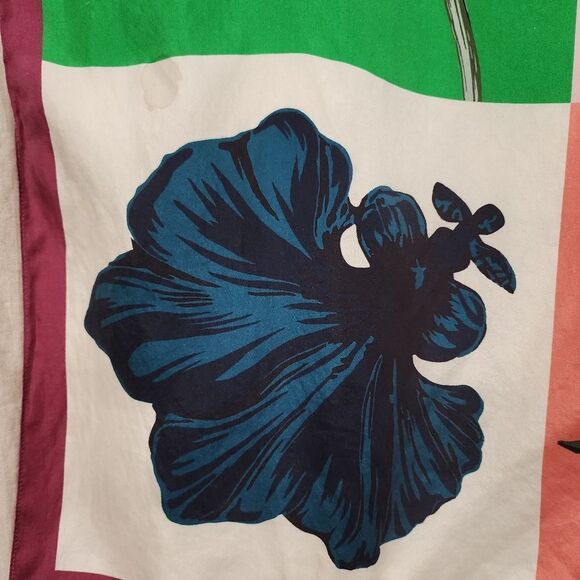 Ann Taylor Factory Color Block Floral Square Scarf - Picture 4 of 9